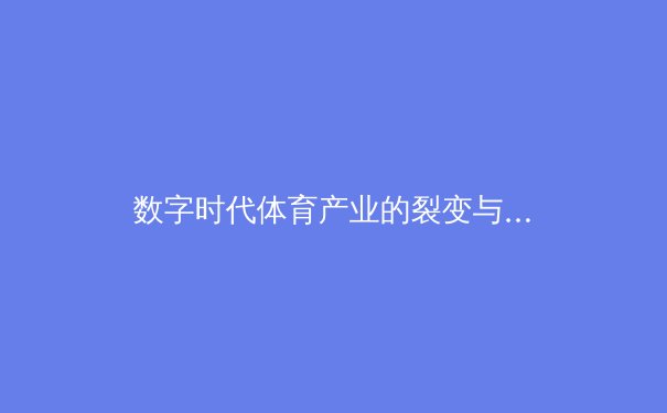 数字时代体育产业的裂变与重构：从流量狂欢到价值深耕的进化之路 - 4
